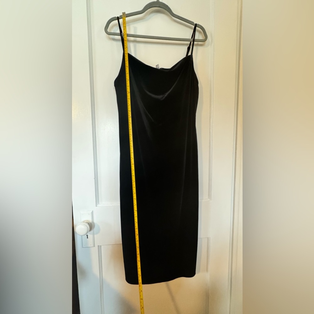 NWT Nine West Black Velvet Midi Slip Dress - Picture 6 of 11